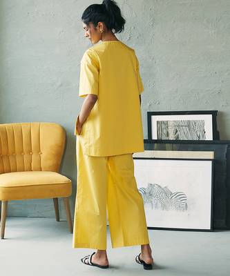 Lemon yellow cotton co ord set 5