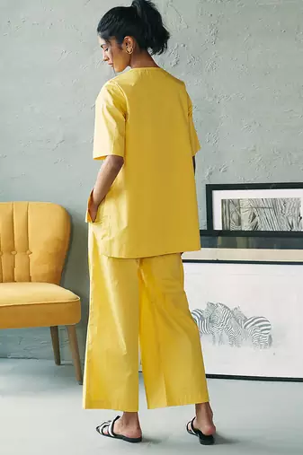 Lemon yellow cotton co ord set