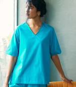 Turquoise blue cotton tunic top