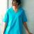 Turquoise blue cotton tunic top