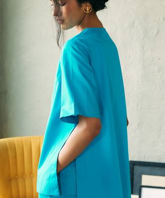 Turquoise blue cotton tunic top 3