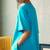 Turquoise blue cotton tunic top