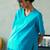 Turquoise blue cotton tunic top