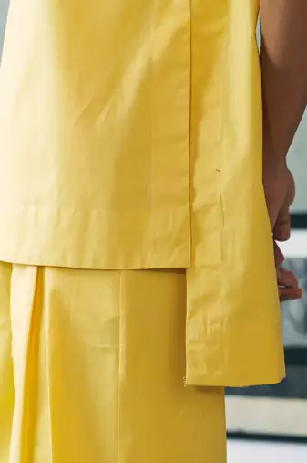 Lemon yellow cotton tunic top