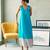 Turquoise blue grey cotton maxi dress