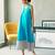 Turquoise blue grey cotton maxi dress