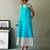 Turquoise blue grey cotton maxi dress