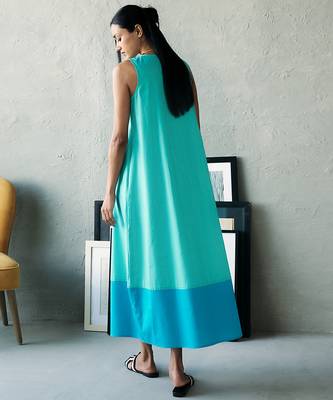 Aqua blue cotton maxi dress 2