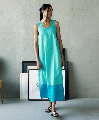 Aqua blue cotton maxi dress 4