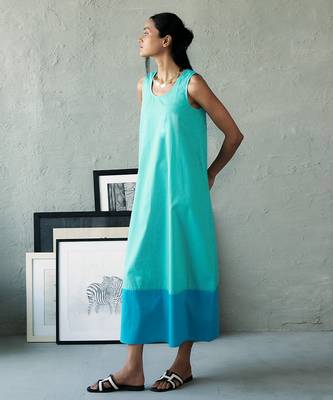 Aqua blue cotton maxi dress 5