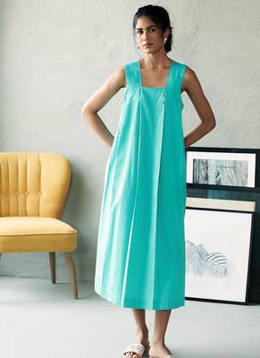 Aqua blue cotton maxi dress 1