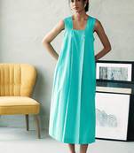 Aqua blue cotton maxi dress