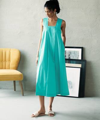 Aqua blue cotton maxi dress 2