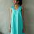 Aqua blue cotton maxi dress