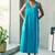 Turquoise blue cotton maxi dress
