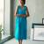 Turquoise blue cotton maxi dress