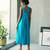 Turquoise blue cotton maxi dress