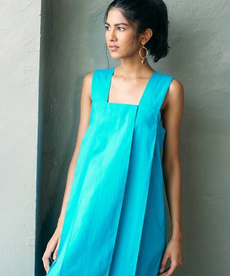 Turquoise blue cotton maxi dress 4