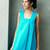 Turquoise blue cotton maxi dress