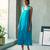 Turquoise blue cotton maxi dress