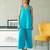 Turquoise blue cotton co ord set