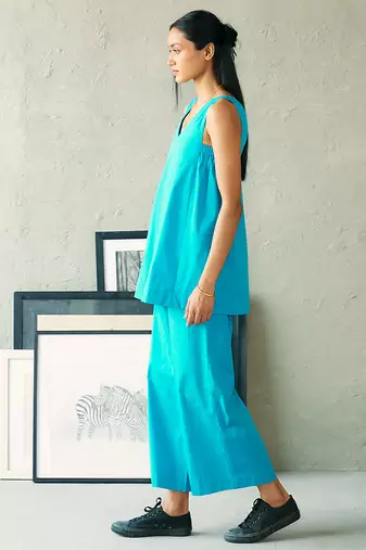 Turquoise blue cotton co ord set