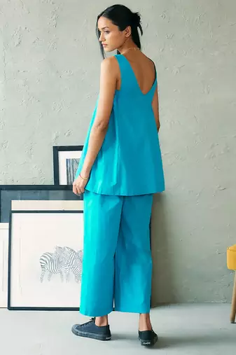 Turquoise blue cotton co ord set