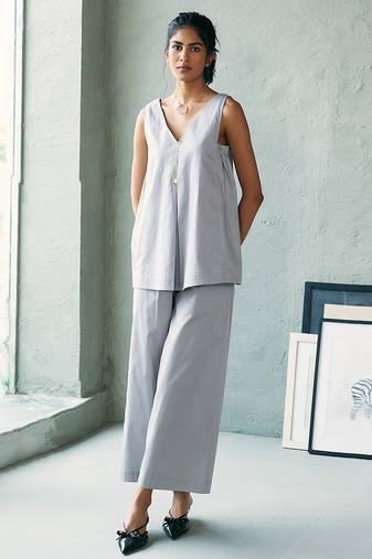 Muted grey cotton co ord set