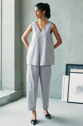 Muted grey cotton co ord set