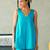 Turquoise blue cotton tunic top