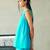 Turquoise blue cotton tunic top