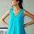 Turquoise blue cotton tunic top