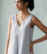 Muted grey cotton tunic top