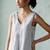Muted grey cotton tunic top