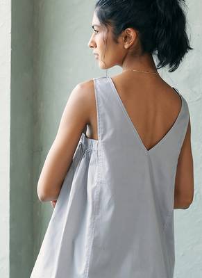 Muted grey cotton tunic top 2