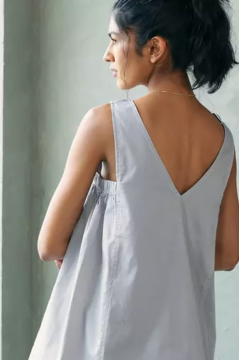 Muted grey cotton tunic top