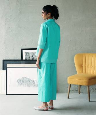 Aqua blue cotton co ord set 5