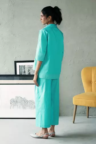 Aqua blue cotton co ord set