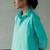 Aqua blue cotton short kurta top