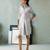 Light grey cotton shirt dress