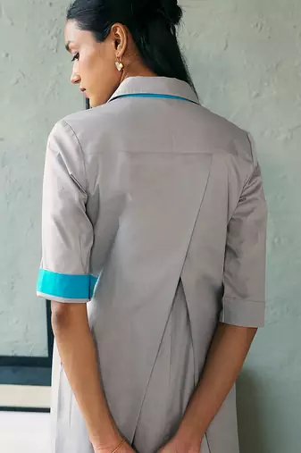 Light grey cotton shirt dress