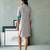Light grey cotton shirt dress