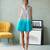 Grey blue cotton mini dress