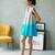 Grey blue cotton mini dress