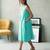 Aqua blue cotton midi dress