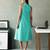 Aqua blue cotton midi dress