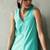 Aqua blue cotton midi dress