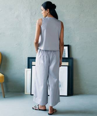 Muted grey cotton co ord set 3