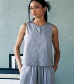 Muted grey cotton tank top