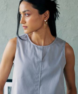 Muted grey cotton tank top 3